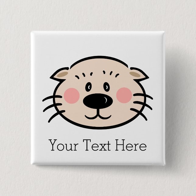 Bóton Quadrado 5.08cm Botão customizável de Ollie (Frente)