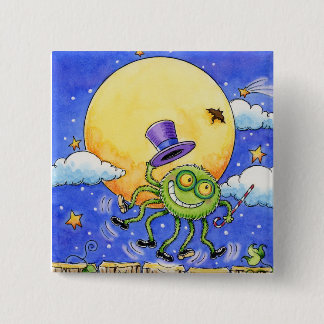 Bóton Quadrado 5.08cm Botão da aranha do Dia das Bruxas