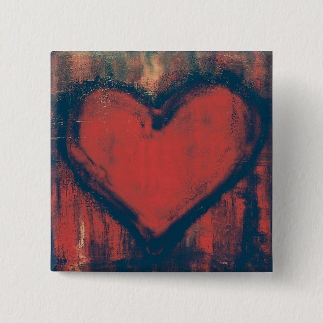 Bóton Quadrado 5.08cm Botão da arte do coração dos grafites (Frente)