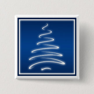 Bóton Quadrado 5.08cm Botão da árvore de Natal do redemoinho no azul