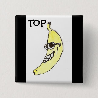 Bóton Quadrado 5.08cm Botão da banana superior
