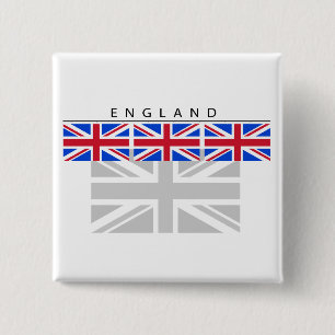 Bóton Quadrado 5.08cm Botão da bandeira de Inglaterra