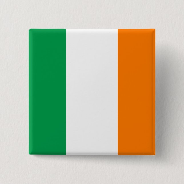Bóton Quadrado 5.08cm Botão da bandeira de Ireland (Frente)