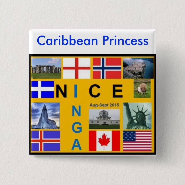 Bóton Quadrado 5.08cm Botão da bandeira de Shetland (Frente)