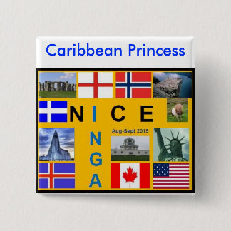 Bóton Quadrado 5.08cm Botão da bandeira de Shetland