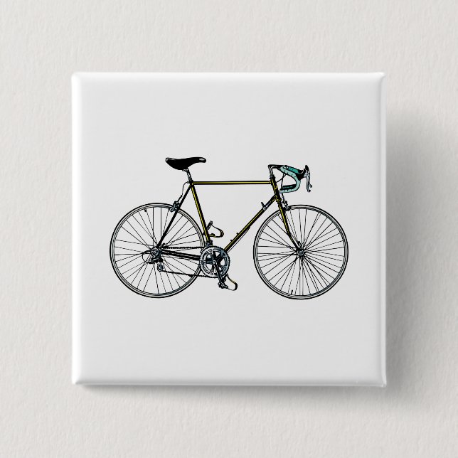 Bóton Quadrado 5.08cm Botão da bicicleta (Frente)