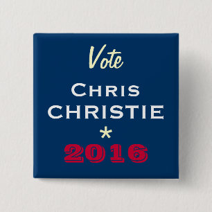 Bóton Quadrado 5.08cm Botão da campanha de CHRISTIE 2016 de Chris do