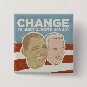 Bóton Quadrado 5.08cm Botão da campanha de Obama do vintage