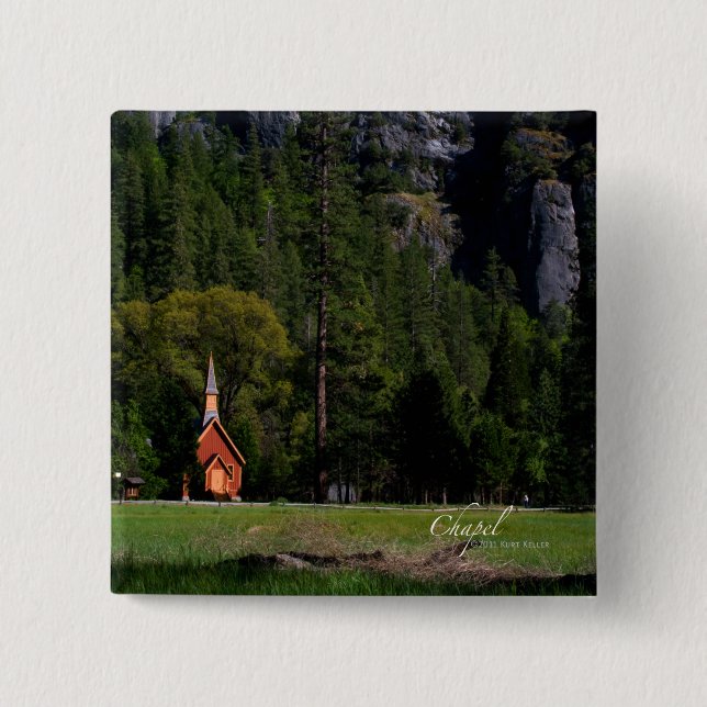 Bóton Quadrado 5.08cm Botão da Capela (Frente)