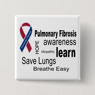 Bóton Quadrado 5.08cm Botão da consciência da fibrose pulmonaa