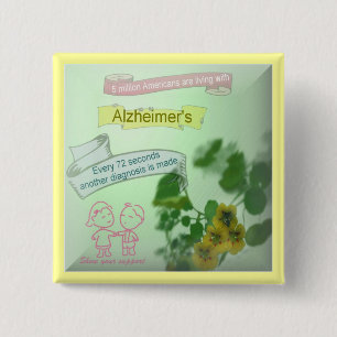 Bóton Quadrado 5.08cm Botão da consciência de Alzheimers