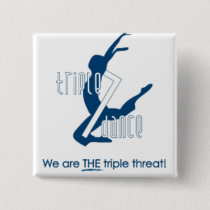 Bóton Quadrado 5.08cm Botão da dança triplicar-se 7