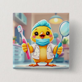 Bóton Quadrado 5.08cm Botão da Dentista Franga