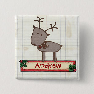 Bóton Quadrado 5.08cm Botão da etiqueta da meia de Chrtimstas