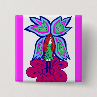Bóton Quadrado 5.08cm Botão da fada da flor