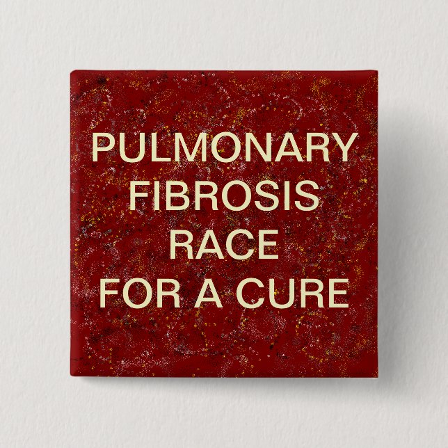 BÓTON QUADRADO 5.08CM BOTÃO DA FIBROSE PULMONAA (Frente)