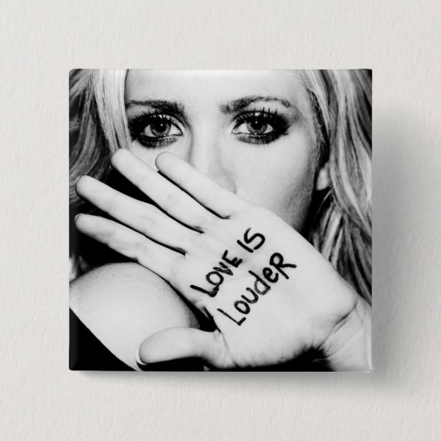 Bóton Quadrado 5.08cm Botão da foto de Brittany Snow do #loveislouder (Frente)