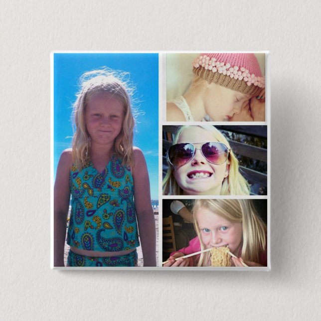 Bóton Quadrado 5.08cm Botão da foto de Kaitin (Frente)