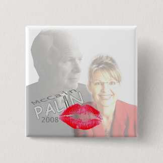 Bóton Quadrado 5.08cm Botão da imagem de Palin e de McCain 2008