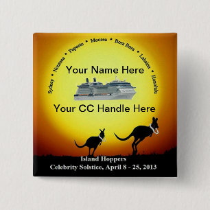 Bóton Quadrado 5.08cm Botão da lembrança