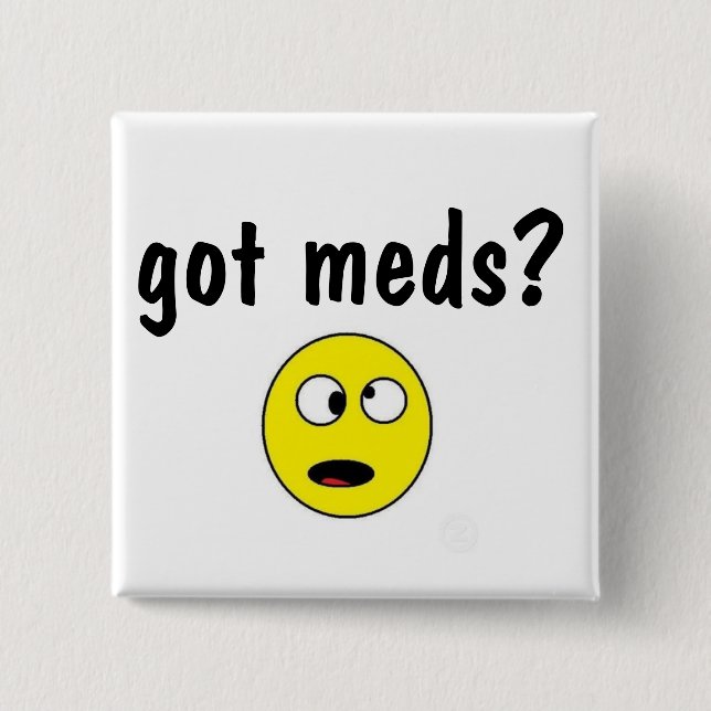 Bóton Quadrado 5.08cm Botão da medicamentação (Frente)