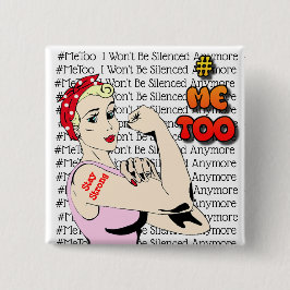 Bóton Quadrado 5.08cm Botão da mulher do guerreiro do #MeToo