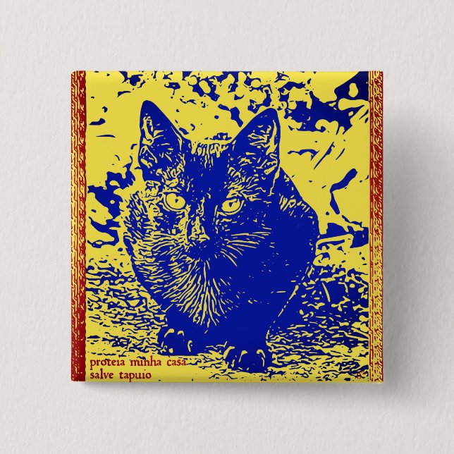 Bóton Quadrado 5.08cm Botão da pantera de Tapuio (Frente)