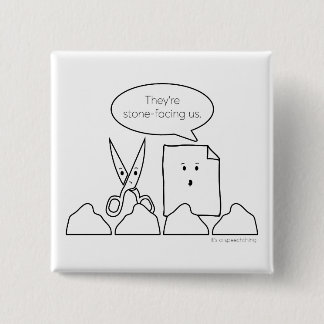 Bóton Quadrado 5.08cm botão da Pedra-cara