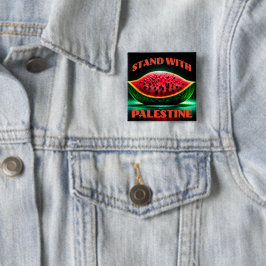 Bóton Quadrado 5.08cm Botão da Praça da Solidariedade Palestina