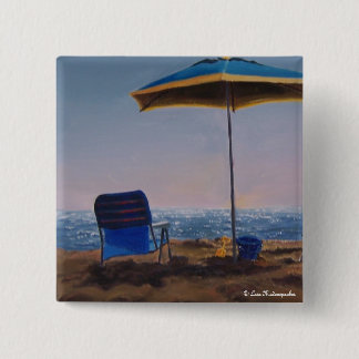Bóton Quadrado 5.08cm Botão da praia da manhã