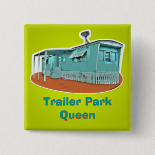 Bóton Quadrado 5.08cm Botão da Rainha do Parque de Trailers (personalizá