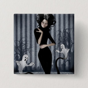 Bóton Quadrado 5.08cm Botão da rainha do Seance