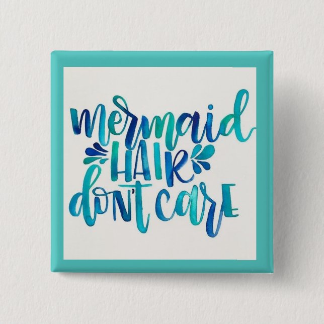 Bóton Quadrado 5.08cm Botão da sereia (Frente)