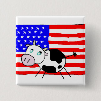 Bóton Quadrado 5.08cm Botão da vaca dos EUA