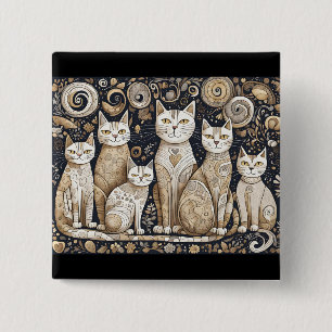 Bóton Quadrado 5.08cm botão de acalmar gatos