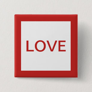 Bóton Quadrado 5.08cm  Botão de amor