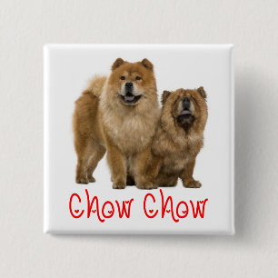 Bóton Quadrado 5.08cm Botão de Amor Cachorro Chow Chow