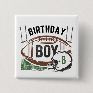 Bóton Quadrado 5.08cm Botão de Aniversário de Futebol da Idade Persona