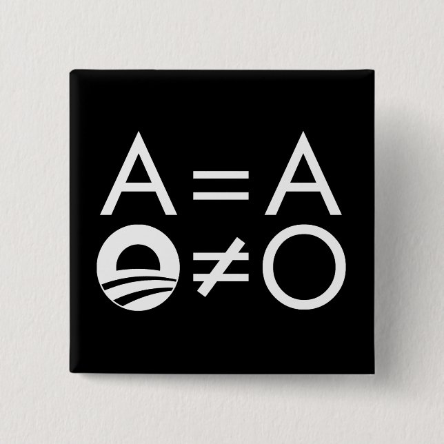 Bóton Quadrado 5.08cm Botão de Anti-Obama Objectivist (Frente)