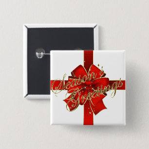 Bóton Quadrado 5.08cm Botão de Arco de Natal espumante