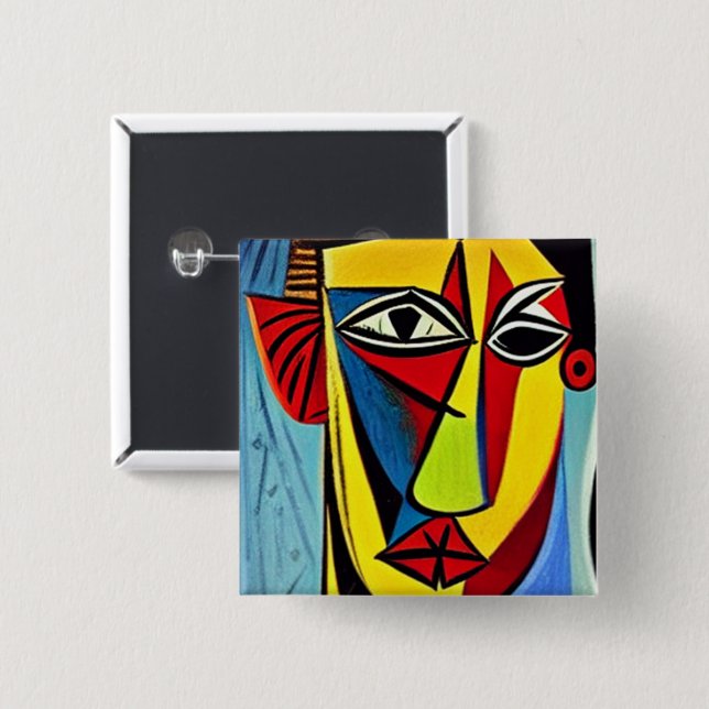 Bóton Quadrado 5.08cm Botão de Arte Abstrata (Frente & Verso)