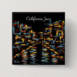 Bóton Quadrado 5.08cm Botão de Arte do California Jazz
