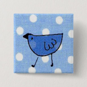 Bóton Quadrado 5.08cm Botão de Birdy