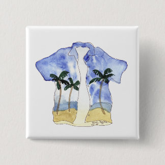 Bóton Quadrado 5.08cm Botão de Camisa Havaiano