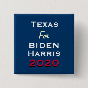 Bóton Quadrado 5.08cm Botão de campanha Texas For BIDEN HARRIS 2020