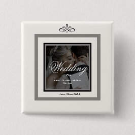 Bóton Quadrado 5.08cm Botão de casamento branco