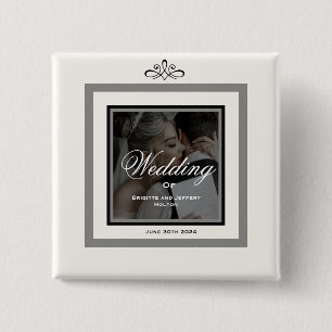 Bóton Quadrado 5.08cm Botão de casamento branco