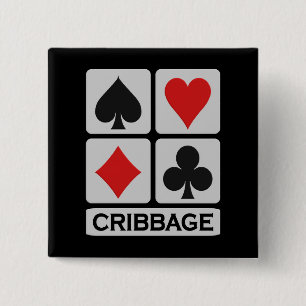Bóton Quadrado 5.08cm Botão de Cribbage