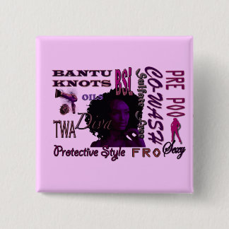 Bóton Quadrado 5.08cm Botão de Curlfriends