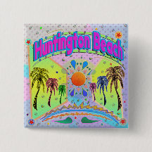 Botão de Desejo de Calma de Praia de Huntington